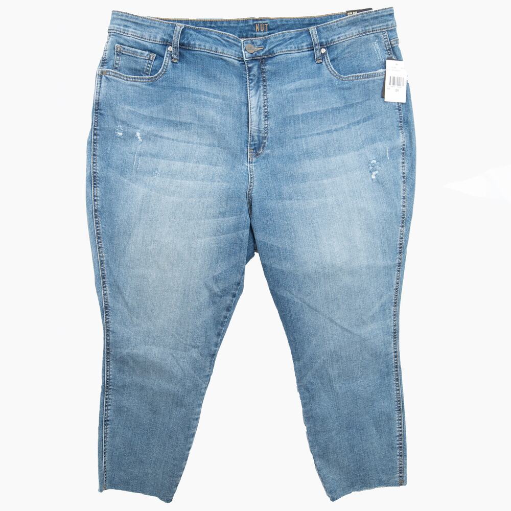 New Kut From The Kloth Catherine High Rise Fab AB Crop Skinny Jeans SZ 22